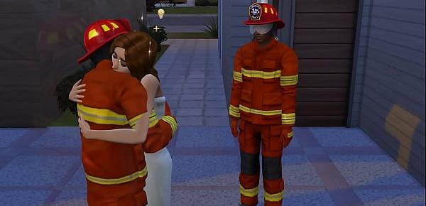  Sims 4 - Common days in the sims | Thanking these handsome firefighters for saving me